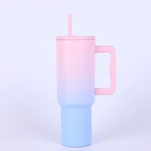 Car H4.0 Handle <b>Travel</b> Tumbler 40oz Double Wall Vacuum <b>Mug</b> Lid Straw Anti-Slip OEM Custom Logo - Product Image 1