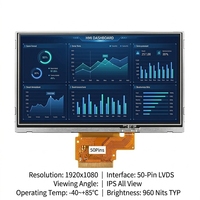 15,6 Zoll TFT FHD 1920x1080 IPS LCD-Display LVDS 50-Pin -40~+85 Automotive Weitbereichs-Temperaturbereich 960 Nits Hohe Helligkeit Eingebettet Extrem