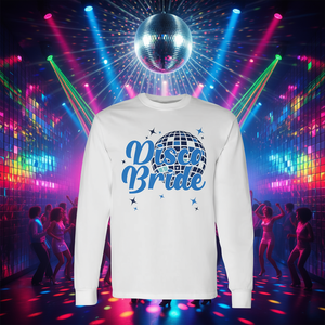 T-shirt à manches longues de style disco rétro vintage pour la mariée et les demoiselles d'honneur, t-shirts promotionnels assortis - Product Image 3