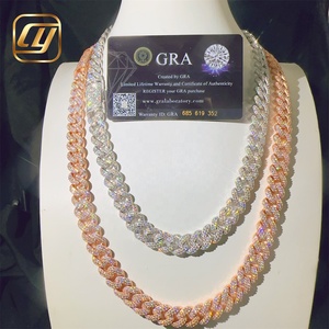 12MM VVS Moissanite Diamond Pass Diamond Tester Hip Hop Jewelry Sterling Silver 925 Hip Hop <b>Iced</b> <b>Out</b> Cuban Link <b>Chain</b> Necklace - Product Image 5