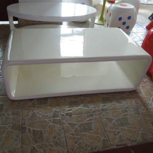 Mesa de Centro Cuadrada de FRP de Doble Capa, Moderna, Brillante, de Fibra de Vidrio, con Estante de Almacenamiento Abierto, Color Personalizado, Fácil de Limpiar - Product Image 6