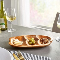 En stock artisanat artisanal plat de service en bois racine grand plateau d'apéritif assiette en bois de racine de sapin chinois