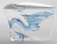 Cuvette de toilette intelligente automatique allongée et intelligente pour salle de bain Bidet intelligent WC Toilettes à induction AI