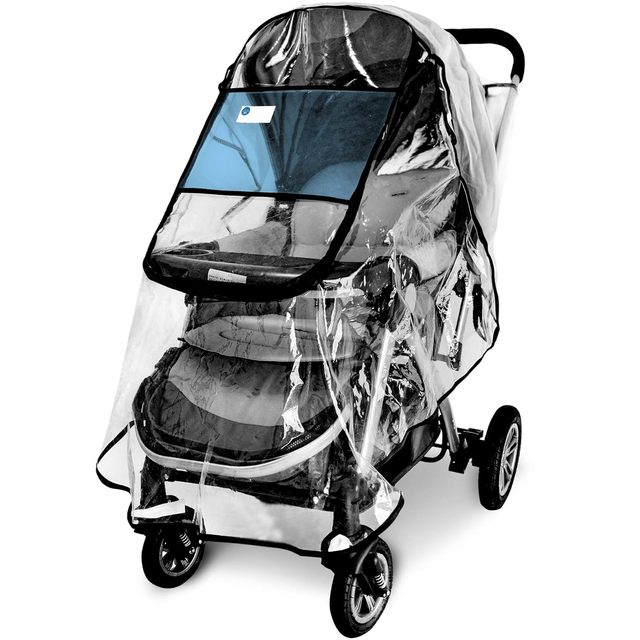 Universal Fit Windproof Waterproof Stroller Cover for Toddler Travel Cover Weather Shield Clear Stroller Rain Cover