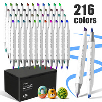Ensemble de marqueurs à alcool à double pointe 120 168 216 320 couleurs, pinceaux larges, marqueurs artistiques pour le dessin, l'esquisse et l'illustration