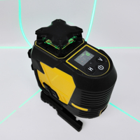 Niveau laser vert professionnel 4D 16 lignes avec écran LCD et indicateur d'angle, outil laser auto-nivelant pour la construction