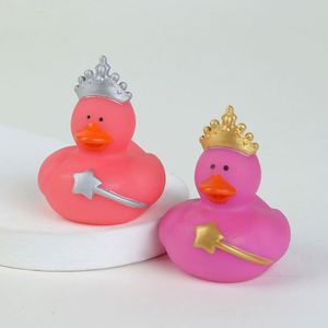 Plastic Children's Toy Squeeze-Sounding Dabbling <b>Bath</b> <b>Doll</b> Environmentally Friendly Chewable Queen Duck Floating - Product Image 1