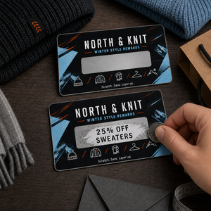Cartes à gratter en carton écologique personnalisées de haute qualité, impression sur écran, forme et design personnalisés pour la promotion - Product Image 1