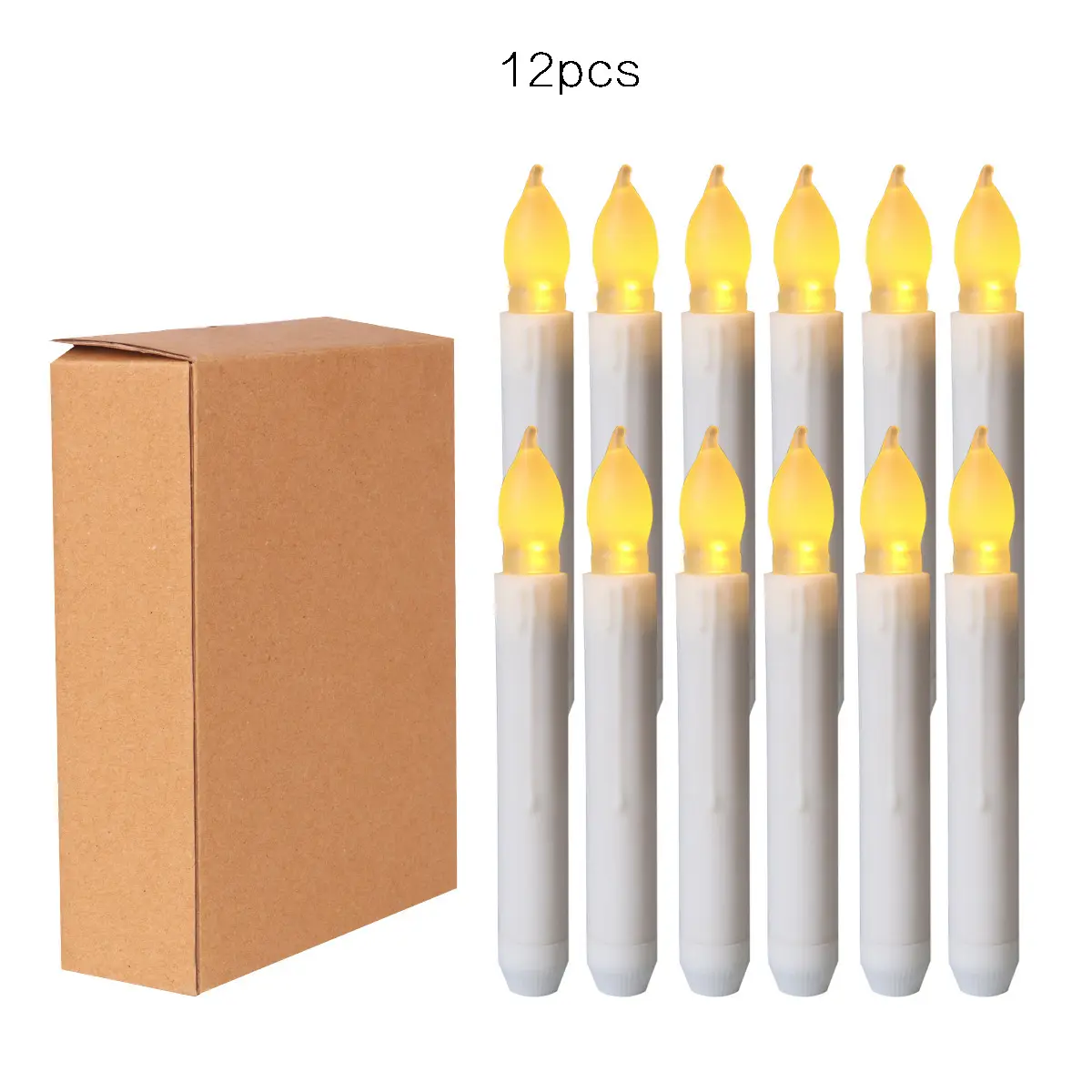 Factory Outlet Decorative Warm White Pillar Electric Candle LED Light LED Candle with Moving Flame Led Taper Candles