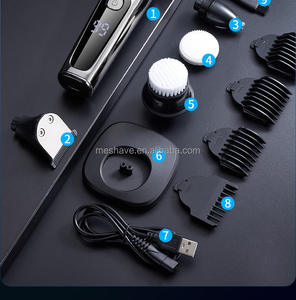 Kit de toilettage de la barbe 5 en 1, très vendu, <span class=keywords><strong>rasoir</strong></span> rotatif imperméable, tondeuse à barbe et poils du nez, <span class=keywords><strong>rasoir</strong></span> électrique <span class=keywords><strong>pour</strong></span> hommes - Product Image 6