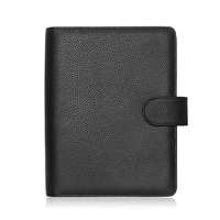 Carnet à feuilles mobiles A5 en cuir PU de luxe personnalisé avec 6 anneaux argentés ou dorés, classeur, planificateur, portefeuille avec porte-stylo
