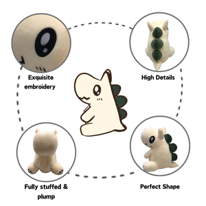 Peluche de <span class=keywords><strong>Dinosaurio</strong></span> de Dibujos Animados Personalizado con MOQ Bajo, Peluche OEM, Peluche Kawaii, Diseño Personalizado - Product Image 2