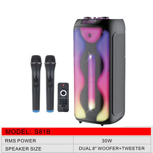 Dual 8 "High Power Theatre Party Blue Tooth Sound Tower Speaker con batería recargable Caja de madera 30W - Product Image 4