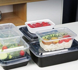 Contenant Alimentaire en Plastique Jetable Rectangulaire Transparent de 1000 ml, avec Couvercle, <span class=keywords><strong>Micro</strong></span>-ondable en PP, Boîte à Lunch à Vendre Chaud - Product Image 4