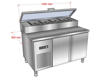 Refrigerador de mostrador para restaurante, banco de trabajo refrigerado, congelador para mostrador de pizzas, refrigerador para ensaladas, mesa de preparación de pizzas