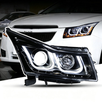 Ensemble de phares LED Angel Eyes de style double U pour Chevrolet Cruze 2009-2014, lentille Q5, DRL effet larme