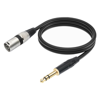 Câble audio équilibré plaqué or 6,35 mm (1/4 pouce) Jack TRS vers XLR mâle 3 broches, câble de microphone en PVC pour mixeur, amplificateur, guitare