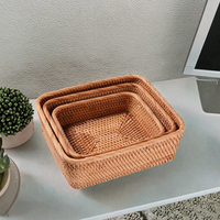Panier de rangement multifonctionnel en paille de jacinthe d'eau antique écologique, pour l'extérieur, tissage en osier, jouet pour enfants, paniers en macramé
