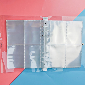 Custom photocard binder loose-leaf 6 ring A5 binder inner page pouch photo card transparent clear PP notebook refills