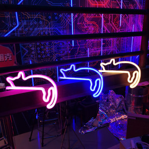 Esports <span class=keywords><strong>Chambre</strong></span> de fille Tête de lit de la <span class=keywords><strong>chambre</strong></span> à coucher Peinture acrylique LED Chat paresseux Décoration artistique néon - Product Image 2