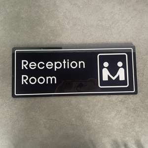 USA Warehouse Fast Shipping 5mm Thick Black 11.7 X 4.7 Inch <b>Acrylic</b> Logo Reception Room Letter <b>Board</b> for Office Door Wall - Product Image 1