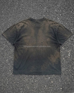 T-shirt homme en coton délavé et légèrement usé, coupe oversize, style vintage - Product Image 2