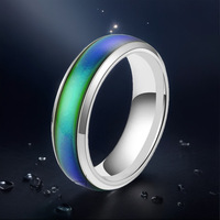 1pc Bague en Acier Inoxydable Changeant de Couleur d'Humeur, Bague de Température Émotionnelle pour Femmes, Hommes et Couples, Bijoux de Mode