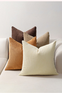 Housse de <span class=keywords><strong>coussin</strong></span> ChamXue, taie d'oreiller unie en velours côtelé, style nordique, carrée, pour canapé <span class=keywords><strong>et</strong></span> chevet, housses de <span class=keywords><strong>coussin</strong></span> décoratives - Product Image 6