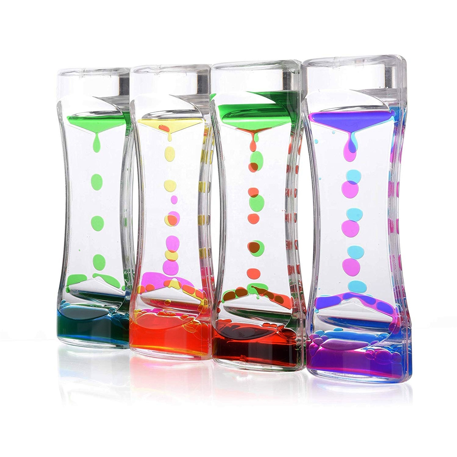 Acrylic Sensory Fidget Anxiety Autism Calm Relaxing Colorful Natural Stress Relief Toys Liquid Motion Bubbler Timer Hourglass