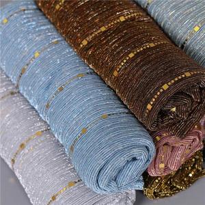 Conception personnalisée rayure paillettes miroitant foulard tête Hijab châle musulman - Product Image 5