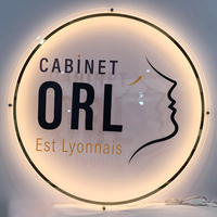 Logo d'entreprise personnalisé Nom Signe 3D Miroir Or Logo Néon Signes Lumineux Logo Acrylique Personnalisé Autocollants d'entreprise Atelier mural