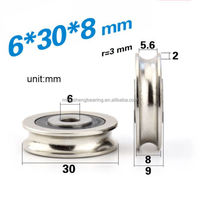 6x30x8mm U V rainure roulements à billes à gorge profonde poulie en métal roulements à billes roue câble Guide Rail rouleau