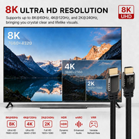 Câble Ultra Haute Vitesse 2.1 8K 48 Gbps avec Gaine en Nylon et Blindage Combiné pour Moniteur et Projecteur - Usine OEM/ODM
