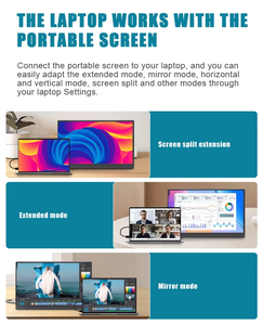 Moniteur portable 14 pouces, écran double, extension d'écran, à placer sur le bureau, compatible avec la plupart des ordinateurs portables de 12 à 18,5 pouces - Product Image 4