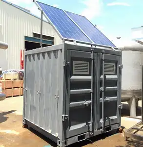Solar energy container system for home water filtration outdoor and village drinking water station ultrafiltration UF system