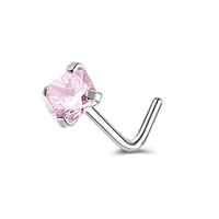 Bijoux de piercing tendance en acier inoxydable, clou de nez en zircon CZ, bijoux de corps glamour pour femme, anneau de nez courbé multicolore