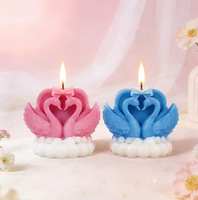 Moule en silicone pour bougie en cire de soja et cire d'abeille, motif cygne couple, pour décoration de gâteau, dessert ovale, grande taille, réutilisable, pour pâtisserie DIY