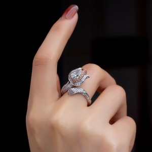 Anillo de Diamante de Laboratorio de Color Fantasía de 1 Quilate y 18 Quilates, Modelo MSR-1066 de Messi Jewelry, Anillo de Corte Pera con Diseño de Flor, Anillo de Compromiso y Boda - Product Image 4