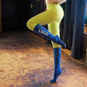 Wholesale Custom Mid Calf Pilates Yoga <b>Sock</b> for Women – Non-Slip Knee High Exercise Dance Sports Custom Cuff Body for Spring - Product Image 2