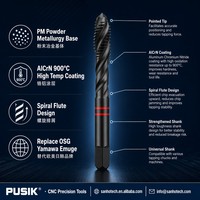 Taraud de machine à cannelure spirale GB DIN371 M2 M12 HSSE-PM en acier inoxydable, revêtement TiCN, cobalt M35, alternative YG-1 OSG, pour trous aveugles profonds
