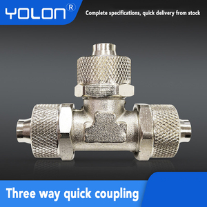 ข้อต่อลมแบบสามทาง ล็อคเร็ว แบบเกลียวตัวเมีย Camozzi 1540 ตัวเรือนทองแดง สำหรับท่อลม PE/PU/PA รุ่น YTNE - Product Image 2