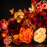Rode oranje LED bloemen grondinstallatie gigantische papieren kunstbloemen bruiloft evenement decoratie commerciële bloemendisplay