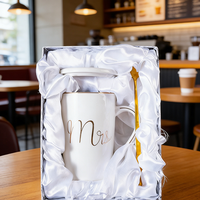 Creatieve Europese stijl marmerpatroon keramische mok moderne bruiloft cadeau paar koffiemok set met bedrukt logo voor feesten