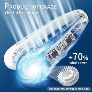 พัดลมคล้องคอแบบแขวนชาร์จไฟได้ USB เครื่องปรับอากาศขนาดเล็กส่วนตัวกลางแจ้งกีฬาพัดลมคอแบบพกพา - Product Image 2