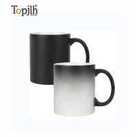 Topjlh vente en gros tasse magique personnalisable révélant un changement de couleur sublimation tasse à café en céramique vierge utilisation intérieure/extérieure