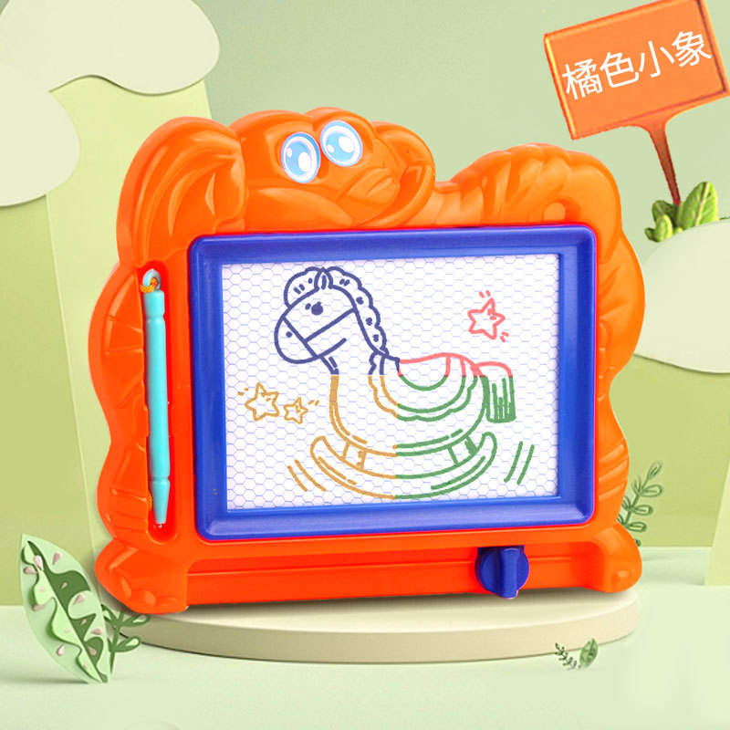 Colorful baby elephant drawing board red