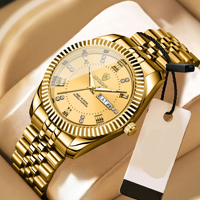 Jam Tangan Pria Binbond B0756 0756 Quartz Movement dengan Tali Stainless Steel, Tanggal Otomatis, Tahan Air, Bercahaya, untuk Bisnis dan Santai