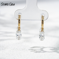 Boucles d'oreilles Starsgem haut de gamme en or jaune 18 carats, style attrape-rêves vintage, diamant de laboratoire taille poire, plaqué rhodium, exquises, unisexe