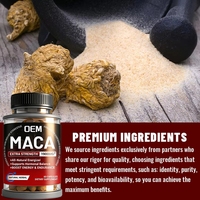 Capsules de racine de maca OEM pour hommes, pilules à base de plantes pour améliorer les performances masculines, renforcer la force, l'endurance et la vitalité pour l'énergie