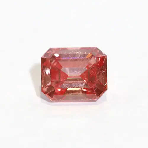 Lab grown-diamante sintético 1,0 ct, GEMA de corte esmeralda Rosa vívida de lujo